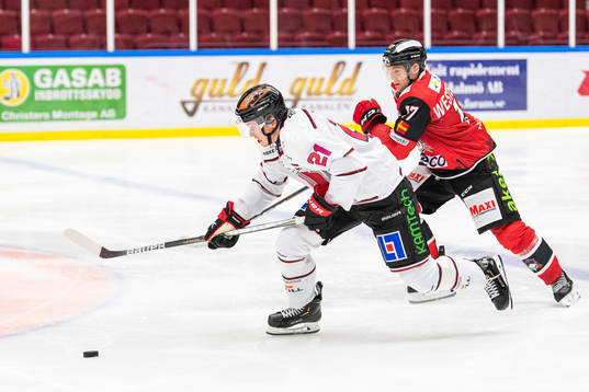 Örebros Linus Öberg och Malmö Redhawks Pathrik Westerholm