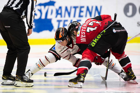 Malmö Redhawks Pathrik Westerholm och Örebros Robert Leino