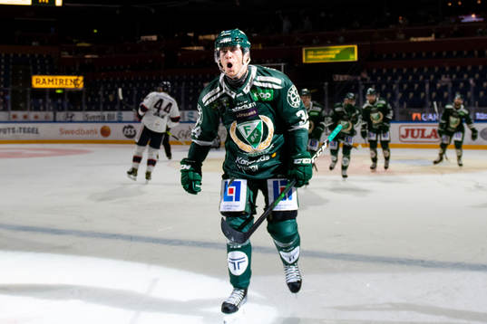 Färjestads Michael Lindqvist jublar