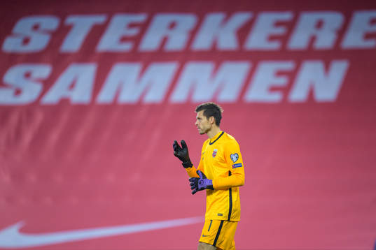 Goalkeeper Rune Almenning Jarstein of Norway