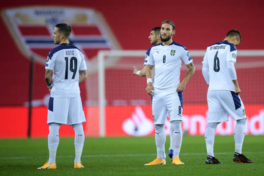 Mihailo Ristic , Nemanja Gudelj and Nemanja Maksimovic of