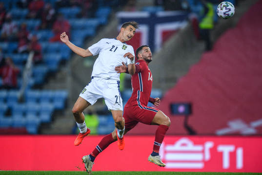 Filip Djuricic of Serbia and Omar Elabdellaoui of Norway