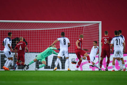 Nemanja Maksimovic of Serbia with a save