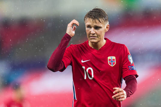 Martin Ødegaard of Norway looks dejected