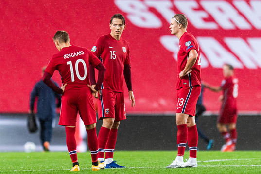 Martin Ødegaard, Sander Berge and Erling Braut Haaland of