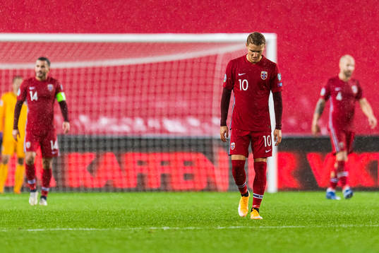 Martin Ødegaard of Norway looks dejected