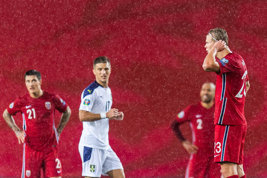 Erling Braut Haaland of Norway looks dejected