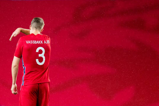 Kristoffer Ajer of Norway looks dejected