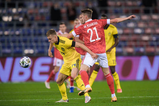 Mattias Svanberg of Sweden and Anton Miranchuk of Russia