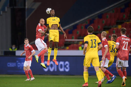 Fedor Kudryashov of Russia and Alexander Isak of Sweden