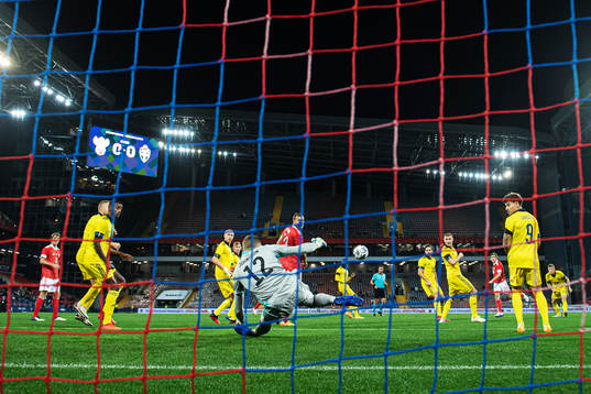 Goalkeeper Karl-Johan Johnsson of Sweden makes a save