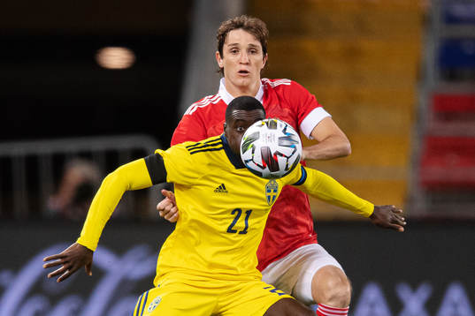 Ken Sema of Sweden in action against Mario Fernandes of