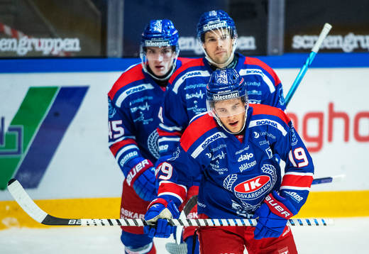 Oskarshamns Tyler Kelleher jublar