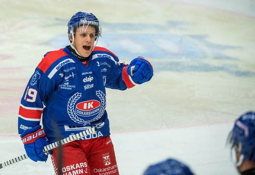Oskarshamns Tyler Kelleher jublar