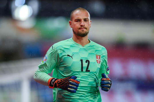 Goalkeeper Predrag Rajkovic of Serbia