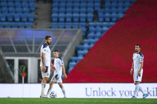 Aleksandar Mitrovic of Serbia looks dejected