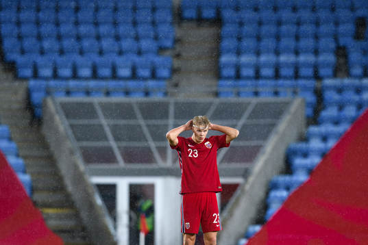 Erling Braut Haaland of Norway looks dejected