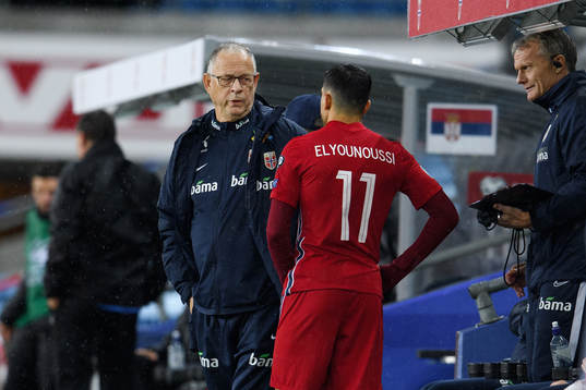 Lars Lagerbäck, head coach of Norway, and Mohamed «Moi»