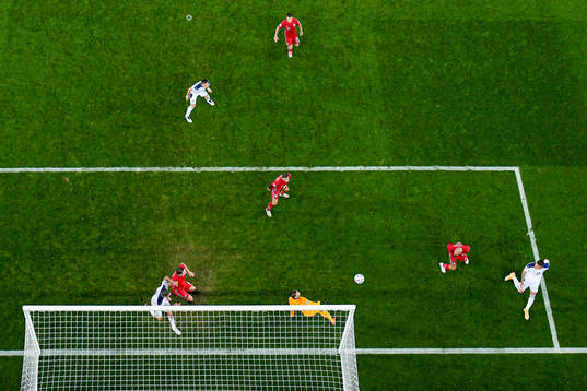 Sergej Milinkovic-Savic of Serbia scores the 1-2 goal