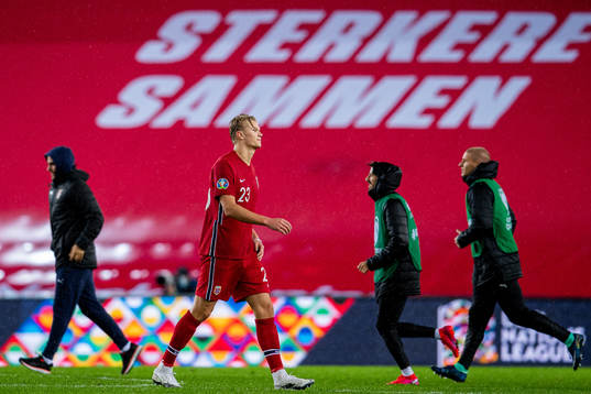 Erling Braut Haaland of Norway looks dejected