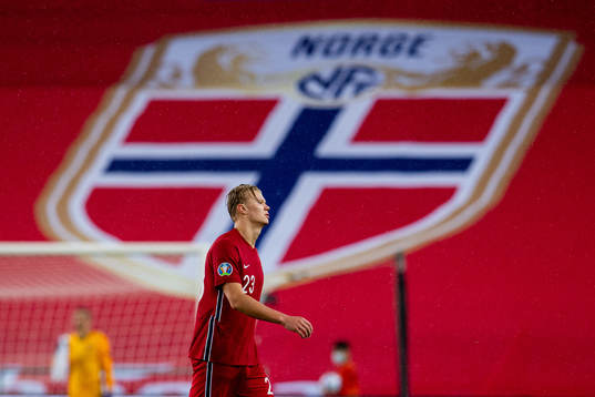 Erling Braut Haaland of Norway looks dejected