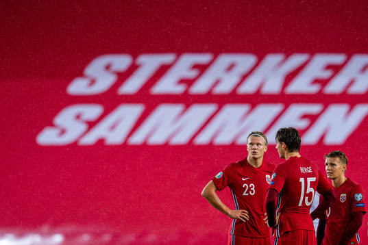 Erling Braut Haaland, Sander Berge and Martin Ødegaard of