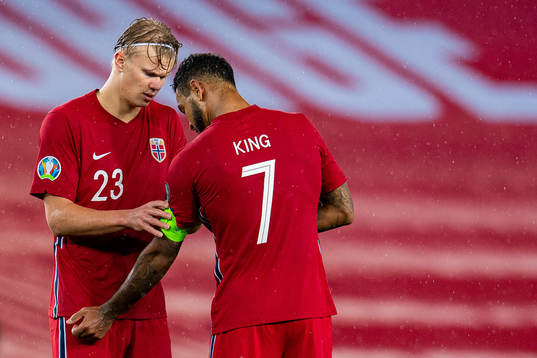 Erling Braut Haaland and Joshua King of Norway