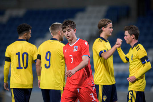 Léon Schmit of Luxembourg looks dejected