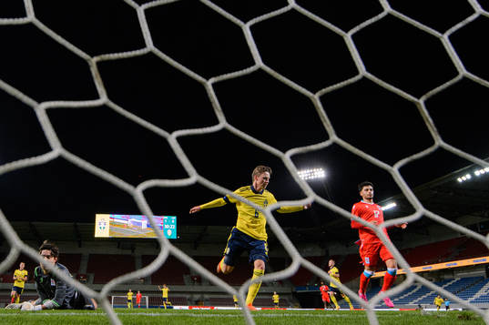 Max Svensson of Sweden celebrates the 2-0 goal