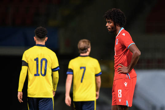 Gianni Medina of Luxembourg looks dejected