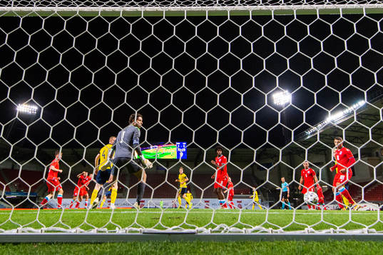 during the UEFA Under-21 Qualifier football match between