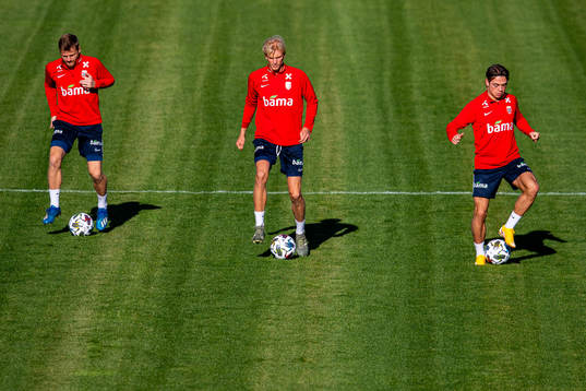 Fredrik Midtsjø, Morten Thorsby and Patrick Berg of the