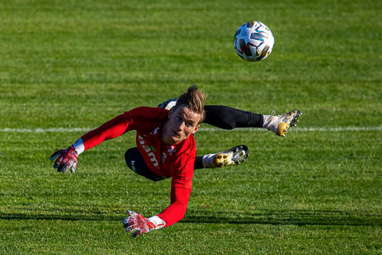 Goalkeeper Sondre Rossbach of the Norwegian national