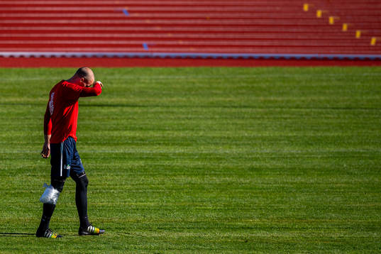 Goalkeeper André Hansen of the Norwegian national football