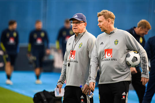 Head coach Janne Andersson and assistant coach Peter