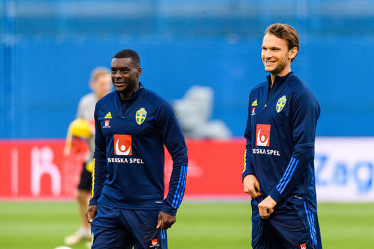 Ken Sema and Albin Ekdal of the Swedish national football