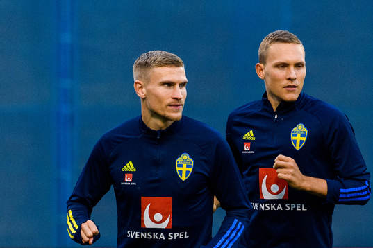 Carl Starfelt and Ludwig Augustinsson of the Swedish