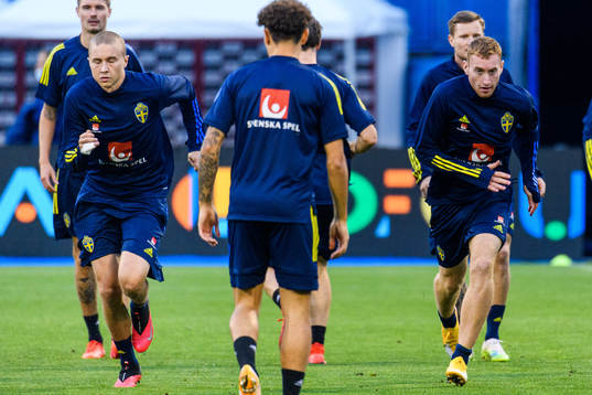 Sebastian Holmen and Dejan Kulusevski of the Swedish