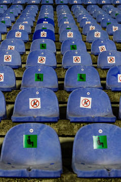 Blocked seats to make sure spectators keep their distance