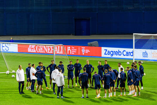 Players of the Croatian national football team gather