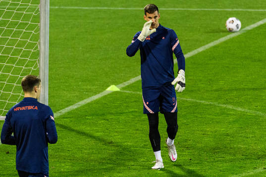 Goalkeeper Simon Slug of the Croatian national football team