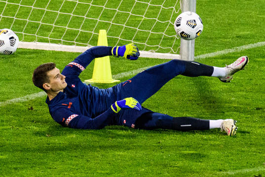 Goalkeeper Dominik Livakovic of the Croatian national