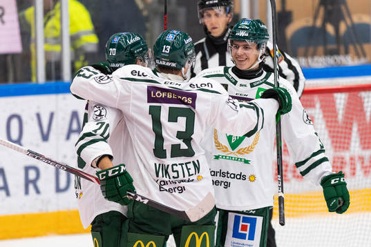 Färjestads Jacob Nilsson, Daniel Viksten och Albert