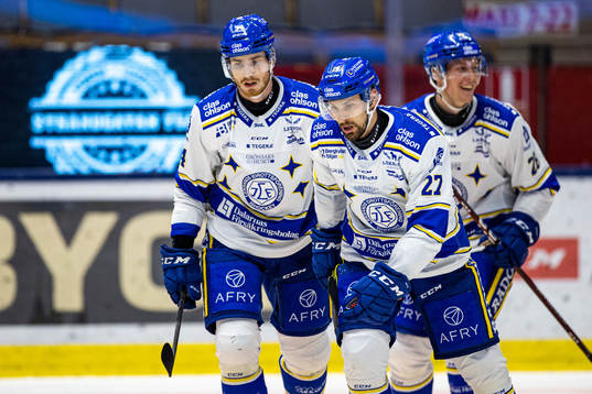 Leksands Peter Cehlarik och Marek Hrivík jublar