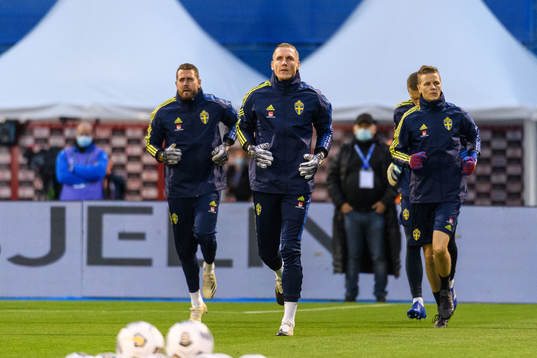 Goalkeeper Kristoffer Nordfeldt, goalkeeper Robin Olsen and