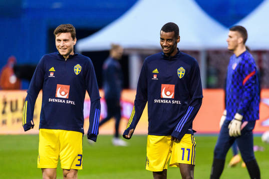 Victor Nilsson Lindelöf and Alexander Isak  of Sweden