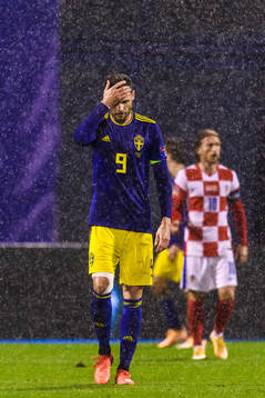 Marcus Berg of Sweden looks dejected