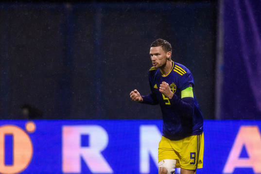 Marcus Berg of Sweden celebrates