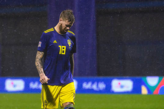 Pontus Jansson of Sweden looks dejected