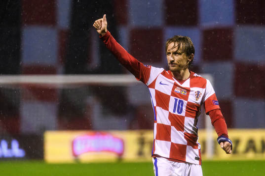 Luka Modric of Croatia celebrates